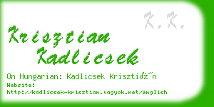 krisztian kadlicsek business card